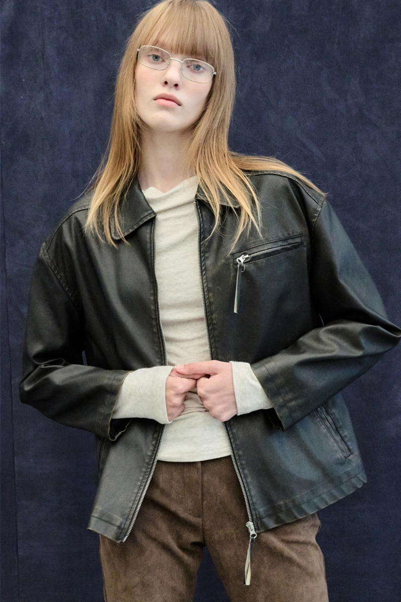 Project Wave - Korean Women Fashion - #thatsdarling - Western Leather Jacket - 4