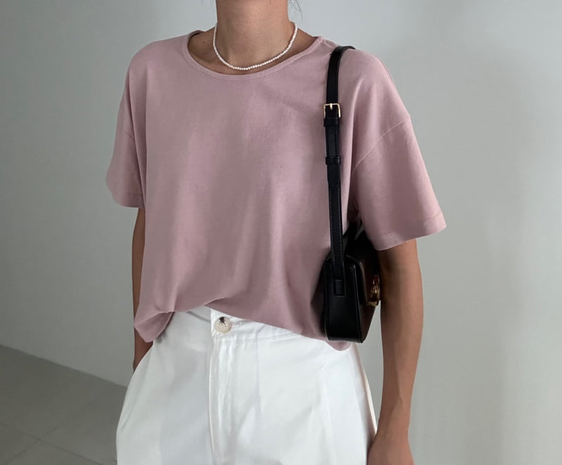 Ripple - Korean Women Fashion - #momslook - Peach Crop Tee