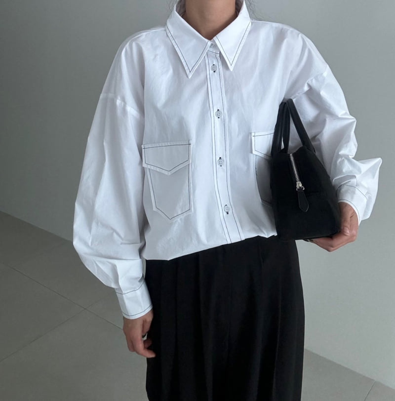 Ripple - Korean Women Fashion - #momslook - Stitch Shirt - 2