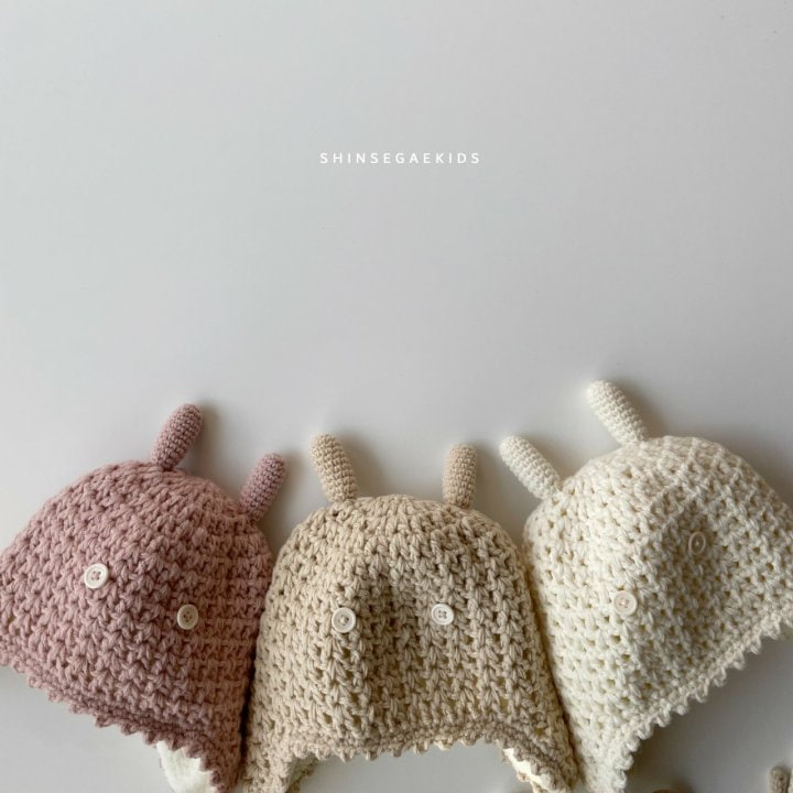 Shinseage Kids - Korean Baby Fashion - #onlinebabyshop - Button Knit Bonnet