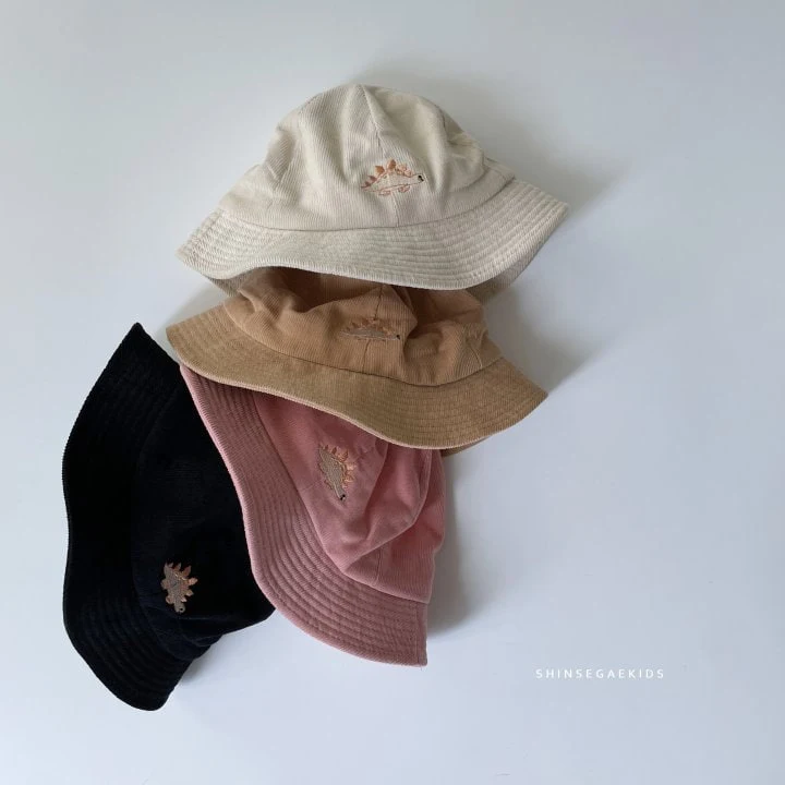 Shinseage Kids - Korean Children Fashion - #stylishchildhood - Corduroy Dino Bucket Hat - 3