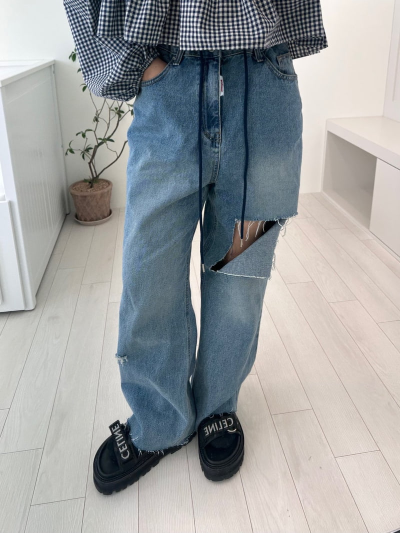 Something - Korean Women Fashion - #momslook - Miu Vintage Denim Pants - 5