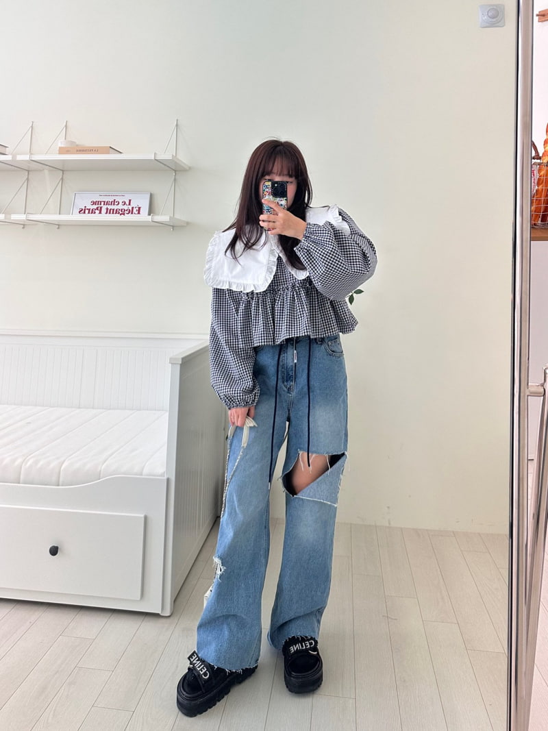 Something - Korean Women Fashion - #womensfashion - Miu Vintage Denim Pants - 6