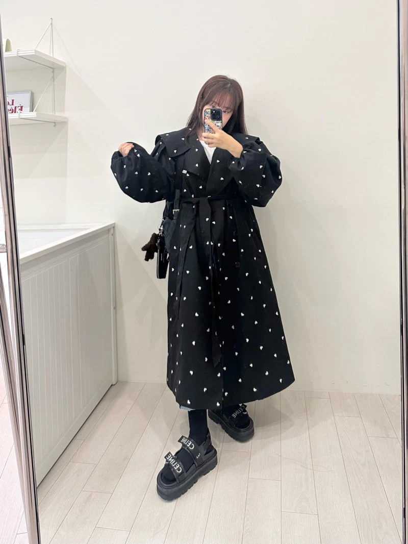 Something - Korean Women Fashion - #womensfashion - Heart Trench Coat - 8