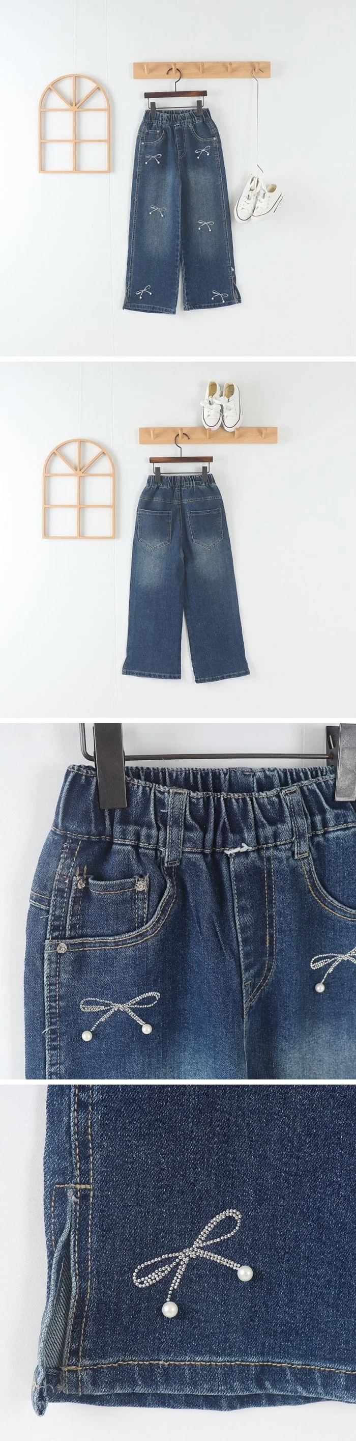 Tony - Korean Children Fashion - #Kfashion4kids - Ribbon Denim Pants