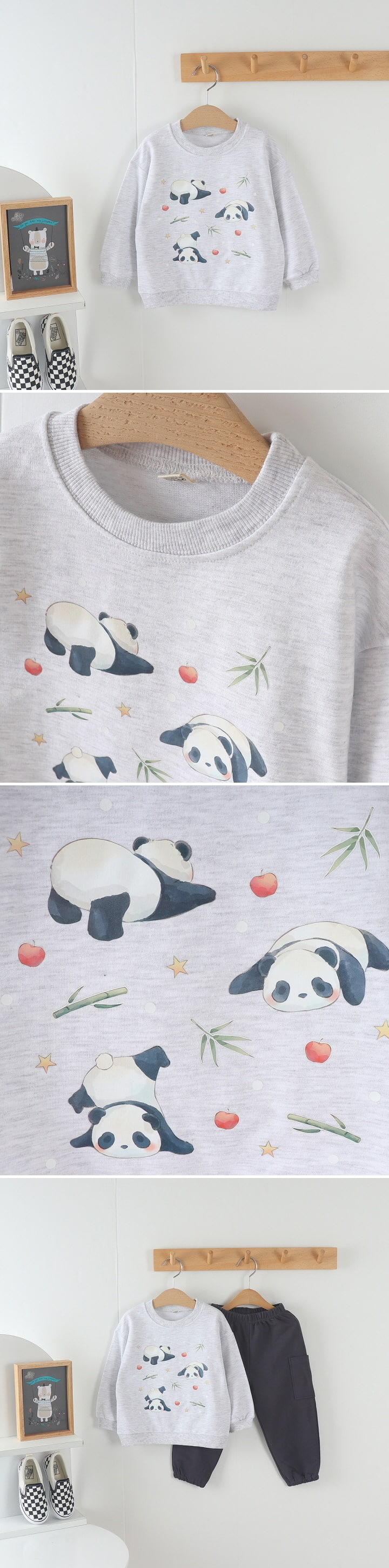 Tony - Korean Children Fashion - #designkidswear - Panda Sweatshirts