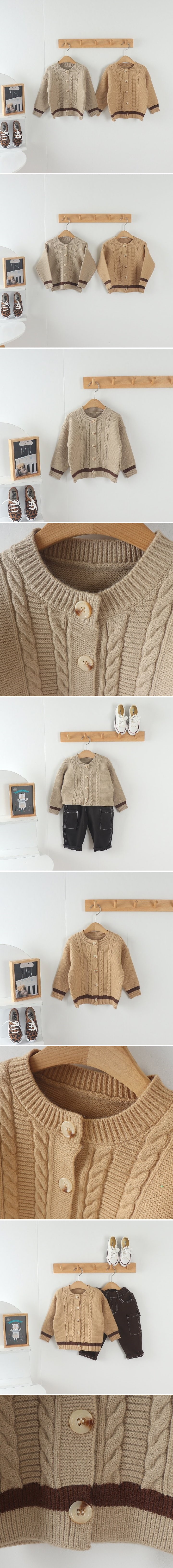 Tony - Korean Children Fashion - #fashionkids - Twist Knit Cardigan