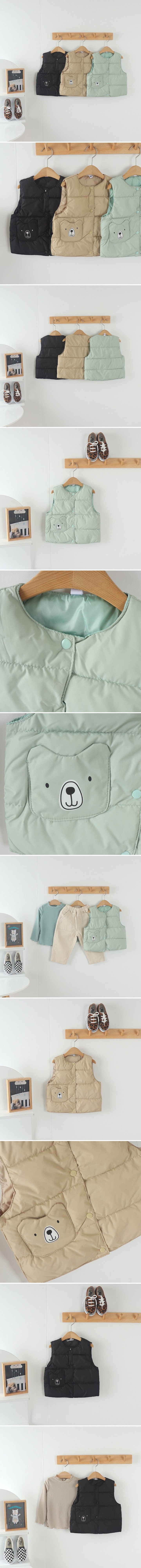 Tony - Korean Children Fashion - #kidsstore - Bear Pocket Vest