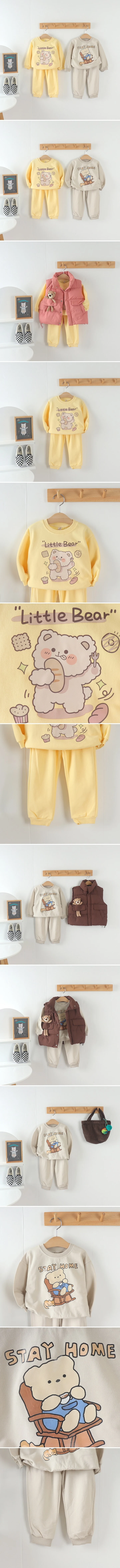 Tony - Korean Children Fashion - #littlefashionista - Bear Top Bottom Set