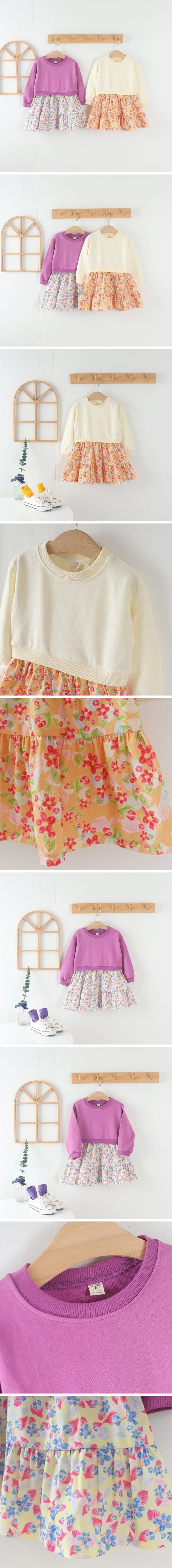 Tony - Korean Children Fashion - #prettylittlegirls - Flower Layered One-piece