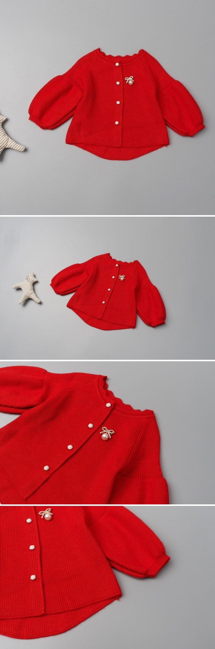 Tony - Korean Children Fashion - #stylishchildhood - Pearl Knit Cardigan