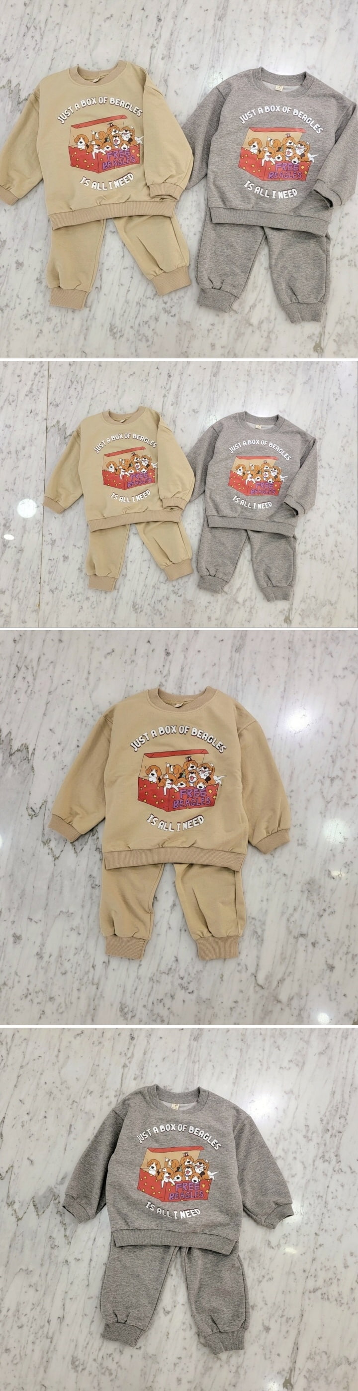 Tony - Korean Children Fashion - #todddlerfashion - Beagle Top Bottom Set