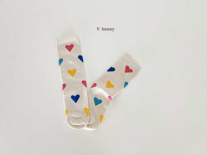 V Bunny - Korean Children Fashion - #kidzfashiontrend - Rainbow Heart Socks - 4