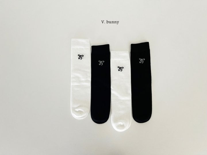 V Bunny - Korean Children Fashion - #childofig - Doubly Ribbon Socks - 11