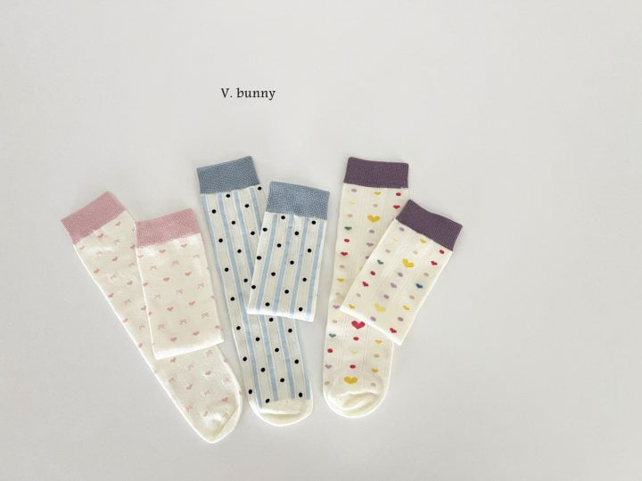 V Bunny - Korean Children Fashion - #childofig - Dot Heart Socks - 10