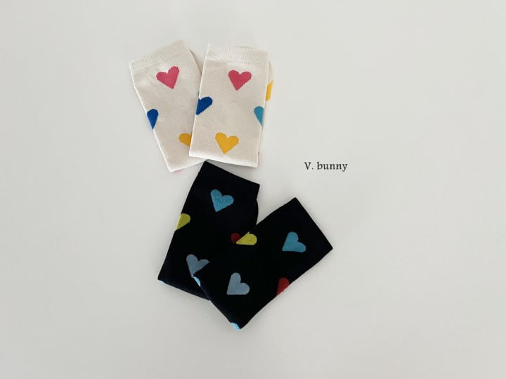 V Bunny - Korean Children Fashion - #childofig - Rainbow Heart Socks - 10