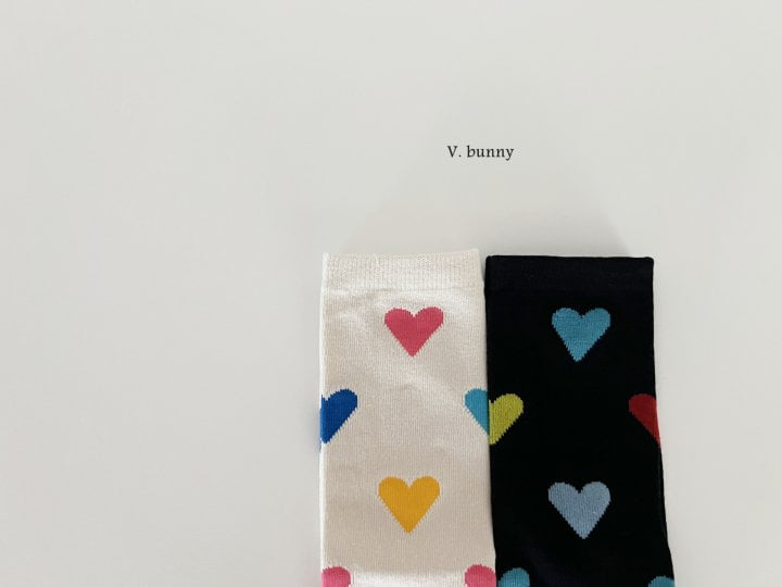 V Bunny - Korean Children Fashion - #childofig - Rainbow Heart Socks - 9