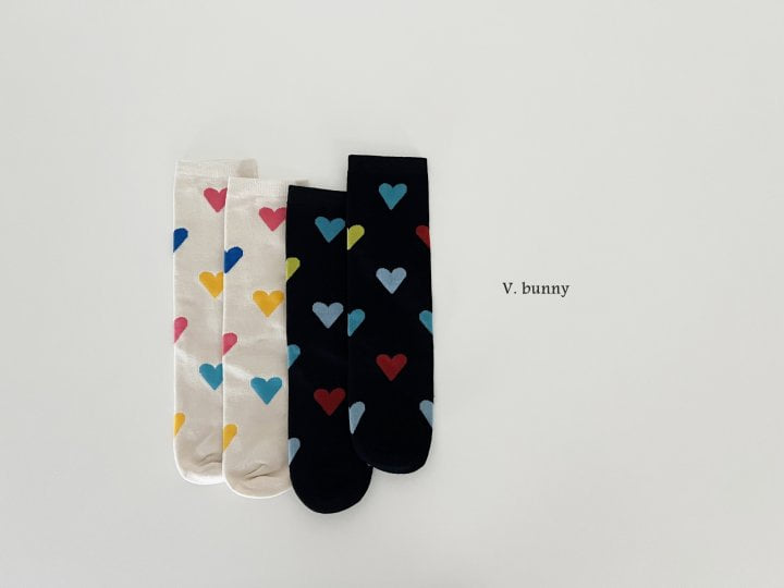 V Bunny - Korean Children Fashion - #childrensboutique - Rainbow Heart Socks - 11