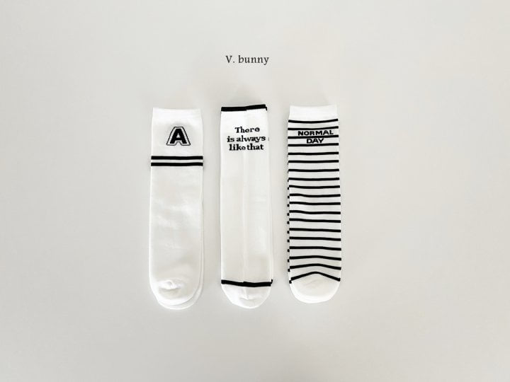 V Bunny - Korean Children Fashion - #fashionkids - Stripe A Socks