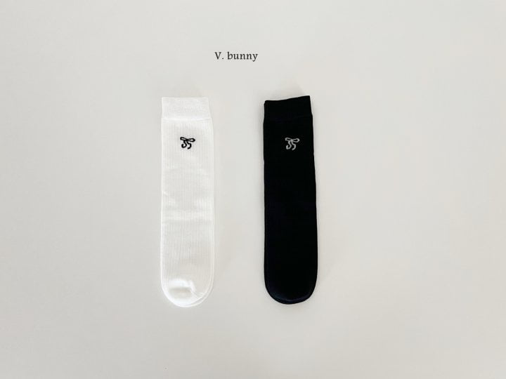 V Bunny - Korean Children Fashion - #kidsstore - Doubly Ribbon Socks