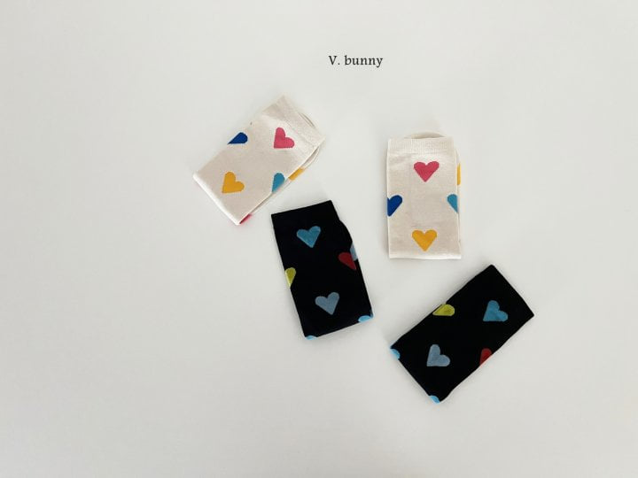 V Bunny - Korean Children Fashion - #kidzfashiontrend - Rainbow Heart Socks - 3