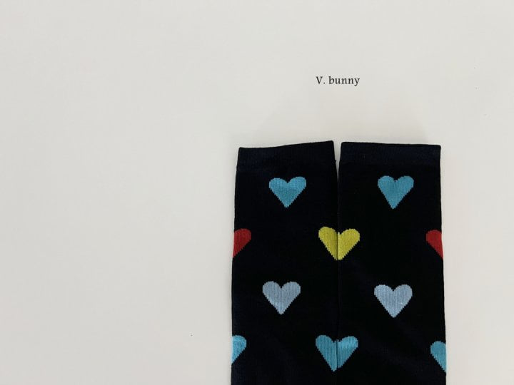 V Bunny - Korean Children Fashion - #minifashionista - Rainbow Heart Socks - 7