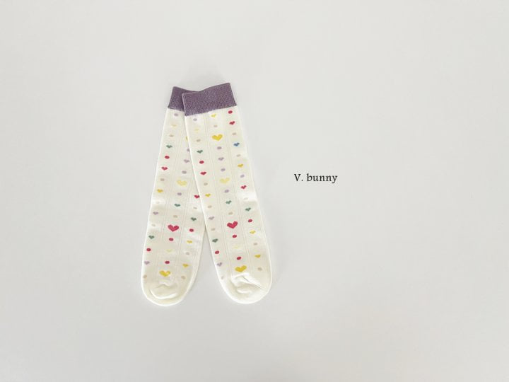 V Bunny - Korean Children Fashion - #prettylittlegirls - Dot Heart Socks - 6