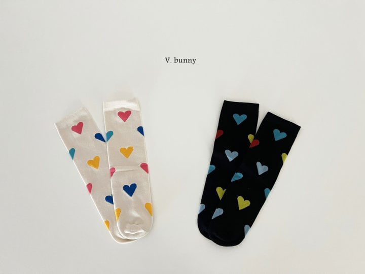 V Bunny - Korean Children Fashion - #prettylittlegirls - Rainbow Heart Socks - 8