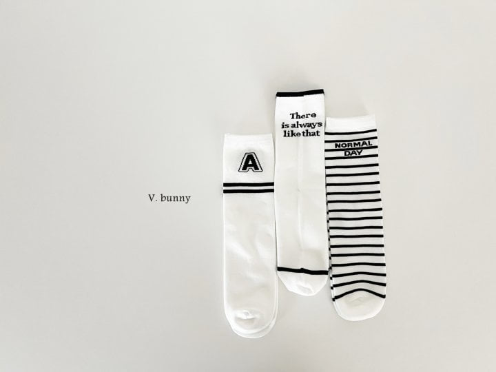 V Bunny - Korean Children Fashion - #todddlerfashion - Stripe A Socks - 10