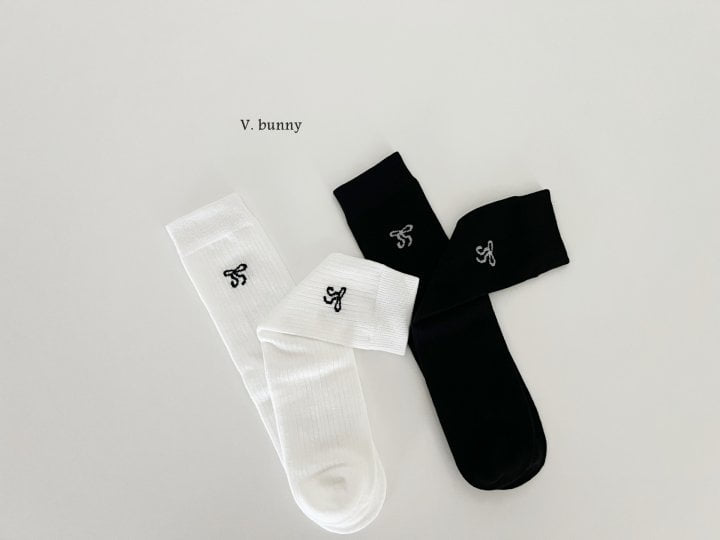 V Bunny - Korean Children Fashion - #todddlerfashion - Doubly Ribbon Socks - 8