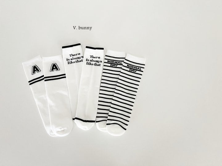 V Bunny - Korean Children Fashion - #toddlerclothing - Stripe A Socks - 11