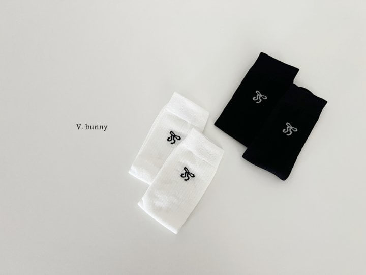 V Bunny - Korean Children Fashion - #toddlerclothing - Doubly Ribbon Socks - 9