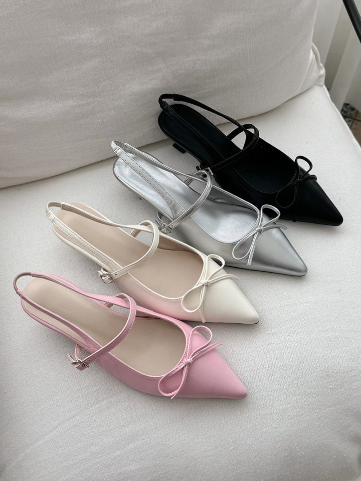 Vade - Korean Women Fashion - #momslook - Ribbon Low Stiletto