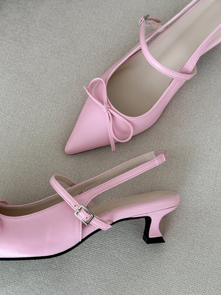 Vade - Korean Women Fashion - #momslook - Ribbon Low Stiletto - 5