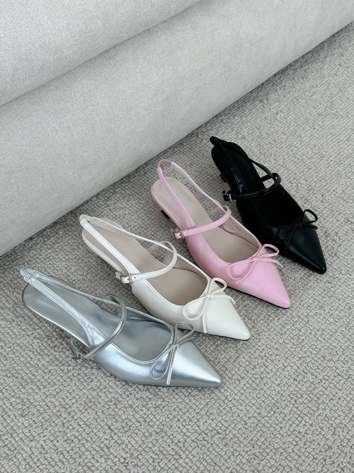 Vade - Korean Women Fashion - #momslook - Ribbon Low Stiletto - 7