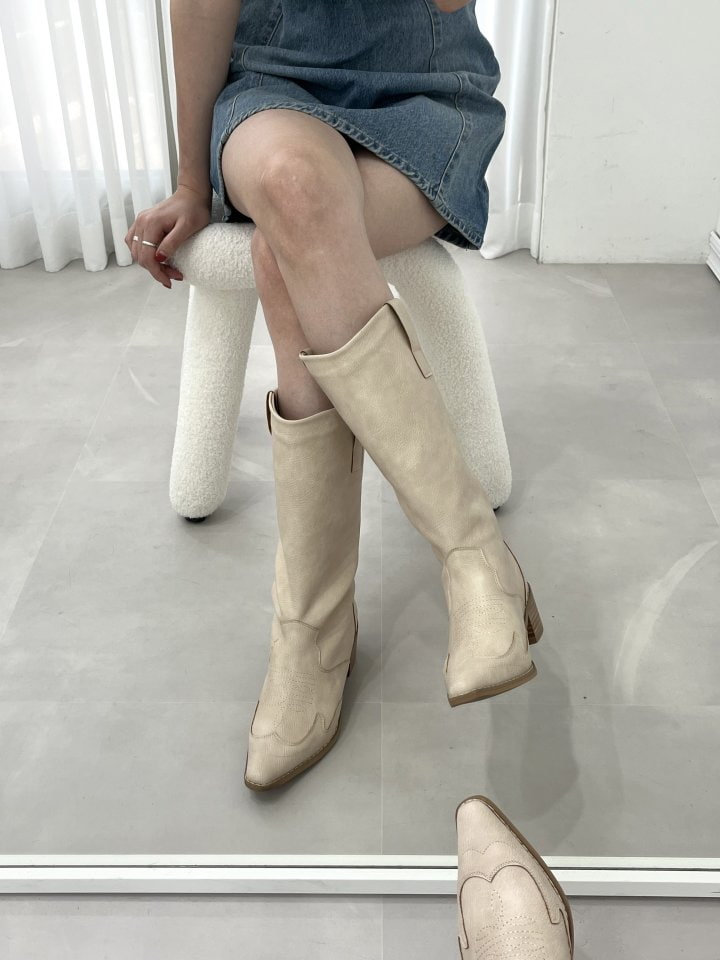 Vade - Korean Women Fashion - #momslook - High Western Harbie Long Boots