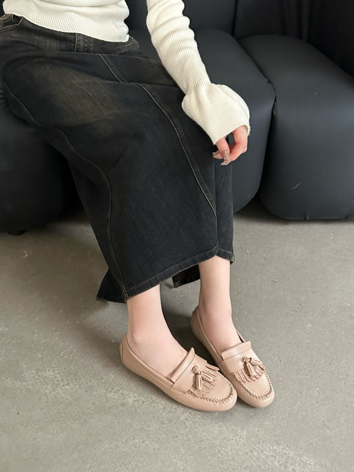 Vade - Korean Women Fashion - #momslook - Soft Square Tessel Loafer - 9