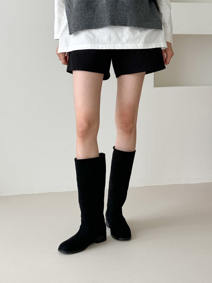 Vade - Korean Women Fashion - #momslook - Suede Round Long Boots