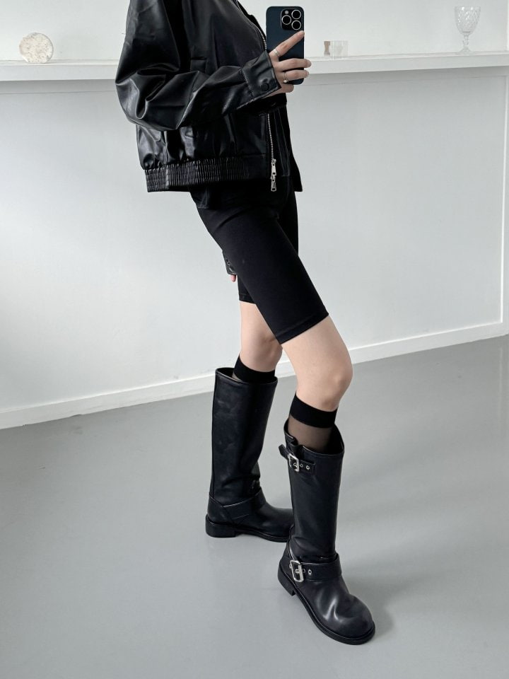 Vade - Korean Women Fashion - #momslook - Buckle Strap Half Boots - 2