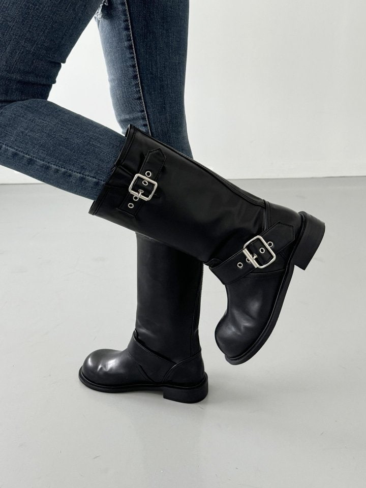 Vade - Korean Women Fashion - #momslook - Vecro Buckle Middle Boots - 5