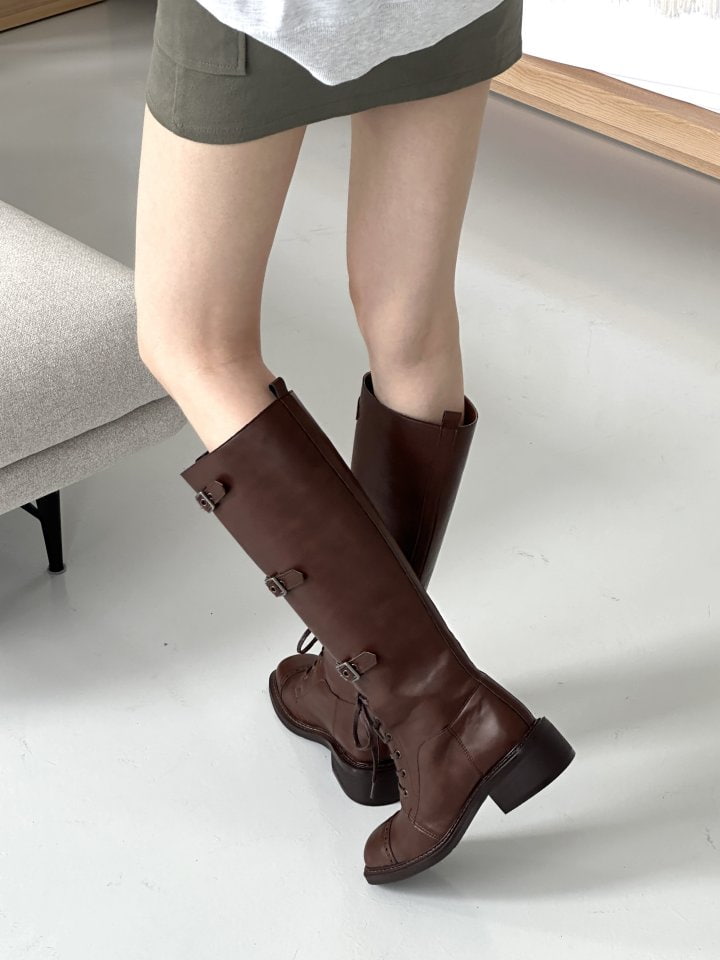 Vade - Korean Women Fashion - #thelittlethings - Strap Half Long Middle Boots - 3