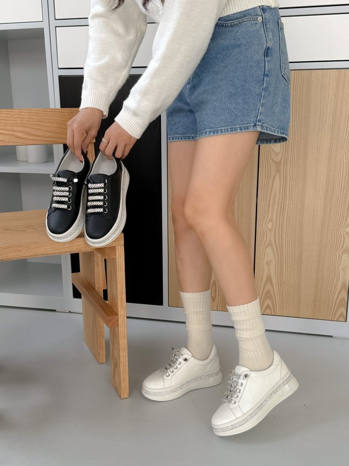 Vade - Korean Women Fashion - #womensfashion - Leather High Sneakers - 8