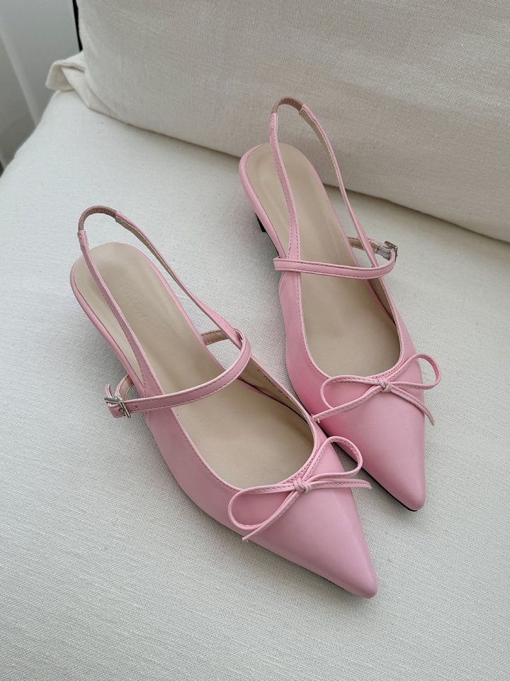 Vade - Korean Women Fashion - #momslook - Ribbon Low Stiletto - 4