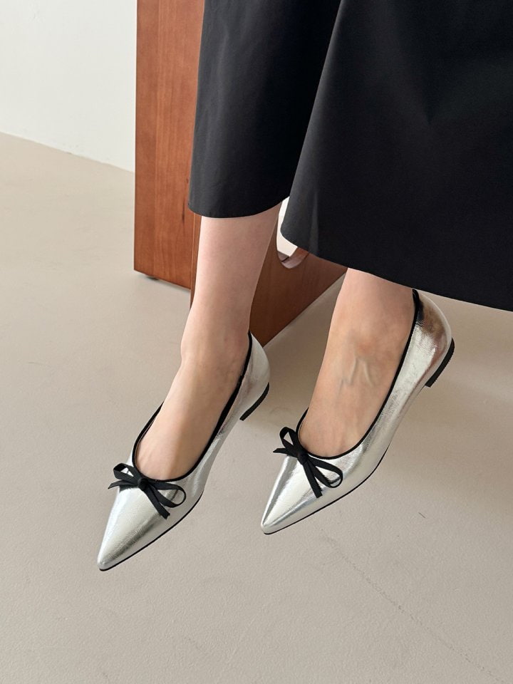 Vade - Korean Women Fashion - #womensfashion - Ribbon Stiletto Flat - 5