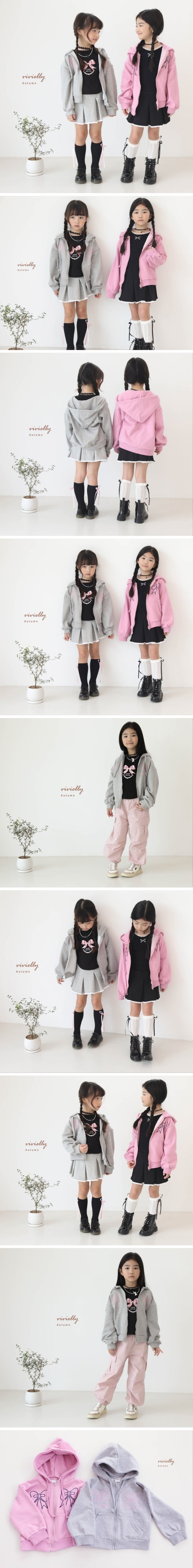 Vivielly - Korean Children Fashion - #littlefashionista - Ribbon Hood Jumper