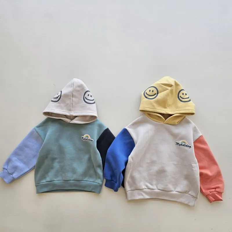 1St Blue - Korean Children Fashion - #childofig - Smile Colored Fleeced Hoodie - 10