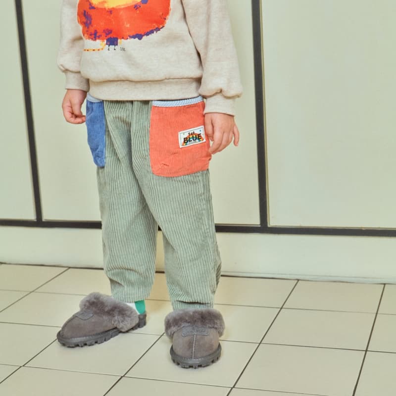 1St Blue - Korean Children Fashion - #childofig - Colored Pocket Corduroy Pants