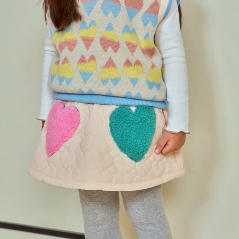 1St Blue - Korean Children Fashion - #discoveringself - Heart Pocket Skirt Leggings - 2