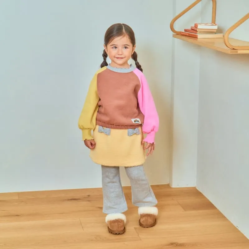 1St Blue - Korean Children Fashion - #fashionkids - Ribbon Skirt Bootscut Pants - 2