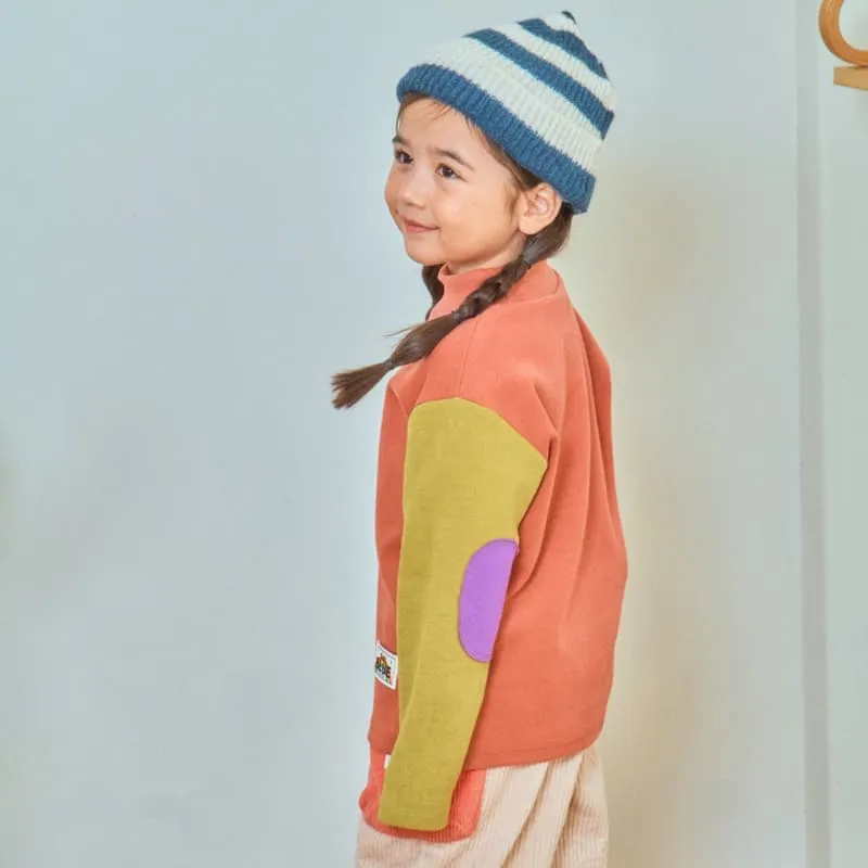 1St Blue - Korean Children Fashion - #kidsshorts - Patch Colored Half Turtleneck Tee - 7